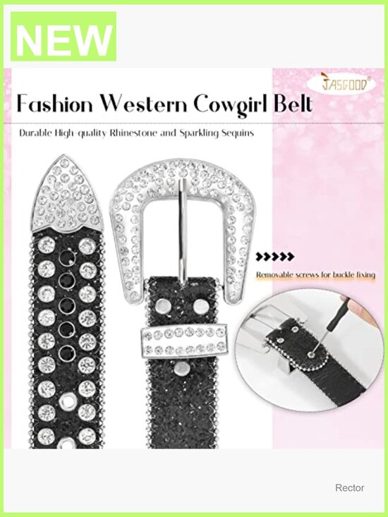 Vintage Bling Rhinestone Cowgirl Studded Belt for Jeans